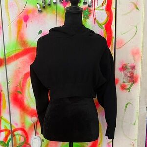 Zara Classic Black cropped hoodie